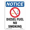 Signmission Safety Sign, OSHA Notice, 7" Height, Diesel Fuel No Smoking Sign With Symbol, Portrait OS-NS-D-57-V-11004